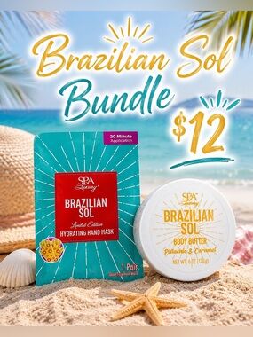 Brazilian Sol Bundle of Hydrating Hand Mask &  6 oz Body Butter